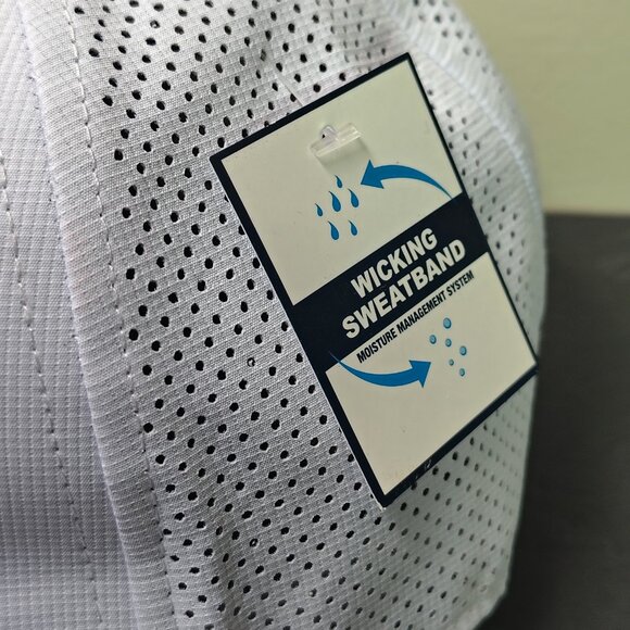 Outdoor Cap Hat Snap Back White Breathable Mesh Wicking Embroidered Dog Logo - Picture 3 of 10